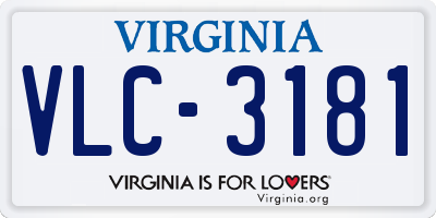 VA license plate VLC3181