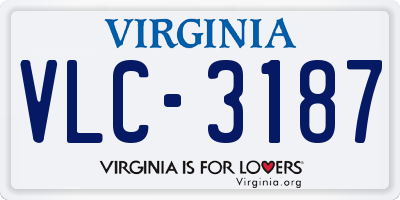 VA license plate VLC3187