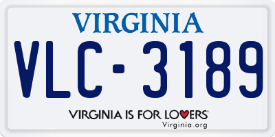 VA license plate VLC3189