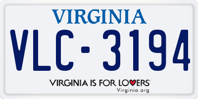 VA license plate VLC3194