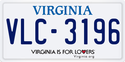 VA license plate VLC3196