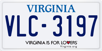 VA license plate VLC3197