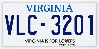 VA license plate VLC3201
