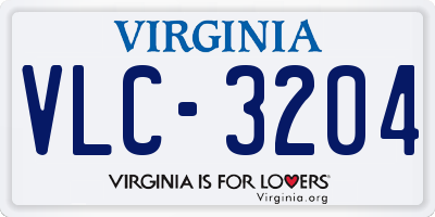 VA license plate VLC3204