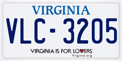 VA license plate VLC3205