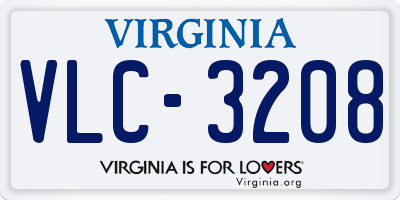 VA license plate VLC3208