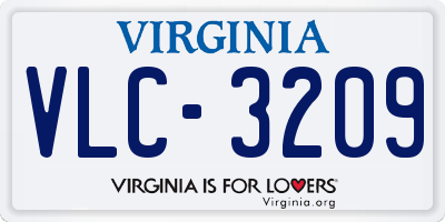 VA license plate VLC3209