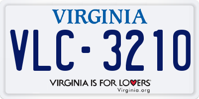 VA license plate VLC3210