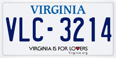 VA license plate VLC3214