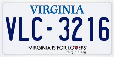 VA license plate VLC3216