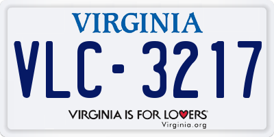 VA license plate VLC3217