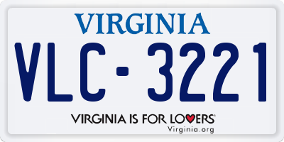 VA license plate VLC3221