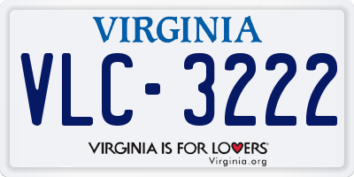 VA license plate VLC3222