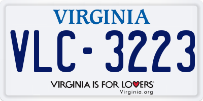 VA license plate VLC3223