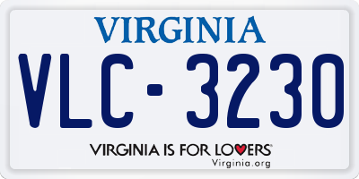 VA license plate VLC3230