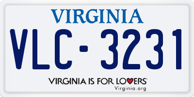VA license plate VLC3231