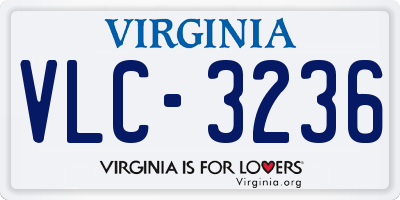 VA license plate VLC3236