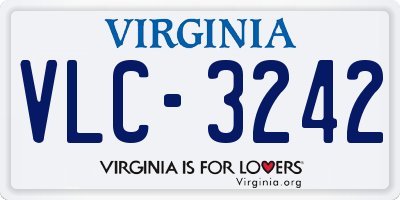 VA license plate VLC3242