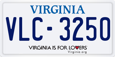 VA license plate VLC3250