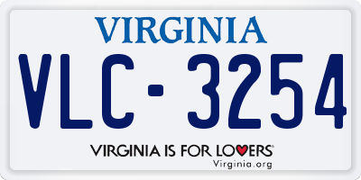 VA license plate VLC3254