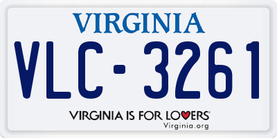 VA license plate VLC3261