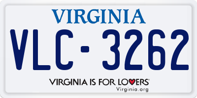 VA license plate VLC3262