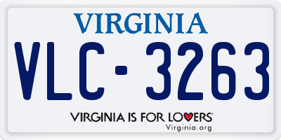VA license plate VLC3263