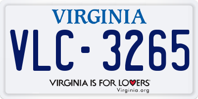 VA license plate VLC3265