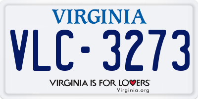 VA license plate VLC3273