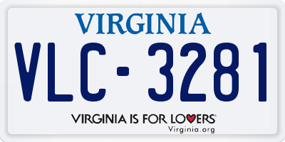 VA license plate VLC3281