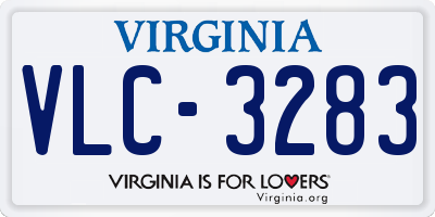 VA license plate VLC3283