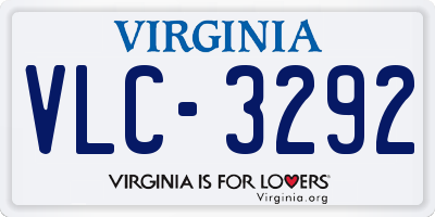 VA license plate VLC3292