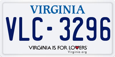 VA license plate VLC3296