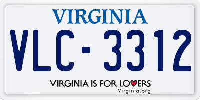 VA license plate VLC3312