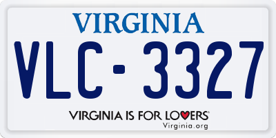 VA license plate VLC3327