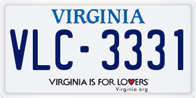 VA license plate VLC3331