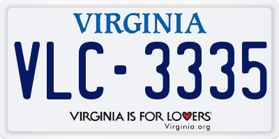 VA license plate VLC3335