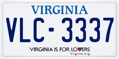 VA license plate VLC3337