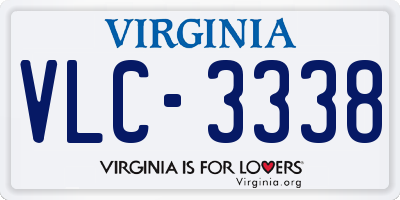 VA license plate VLC3338