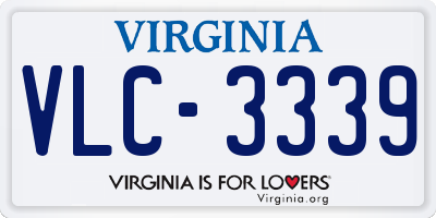 VA license plate VLC3339