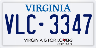 VA license plate VLC3347