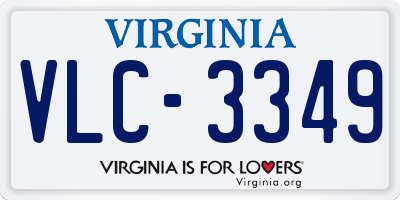 VA license plate VLC3349