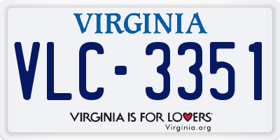 VA license plate VLC3351