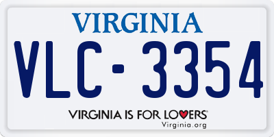 VA license plate VLC3354