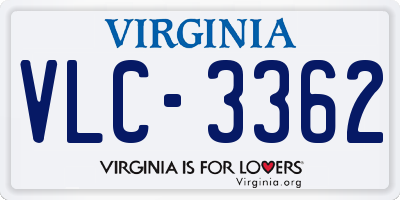 VA license plate VLC3362