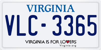 VA license plate VLC3365