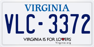 VA license plate VLC3372