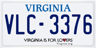 VA license plate VLC3376