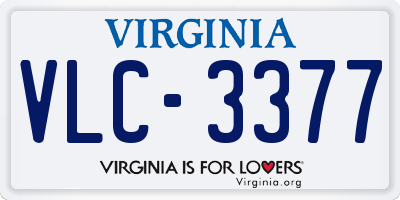 VA license plate VLC3377