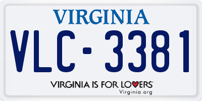 VA license plate VLC3381